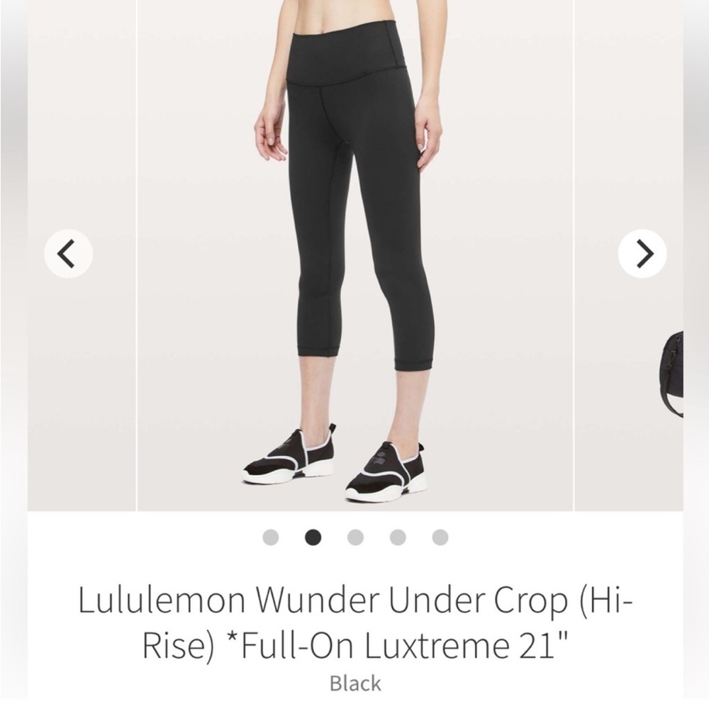 Lululemon size 8, Wunder Under Crop (Hi-Rise) *Full-On Luxtreme 21",Black,W6ATTS